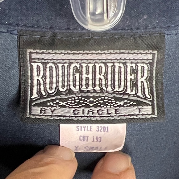 Circle T Navy Button Down Shirt Size Extra Small - Picture 2 of 10